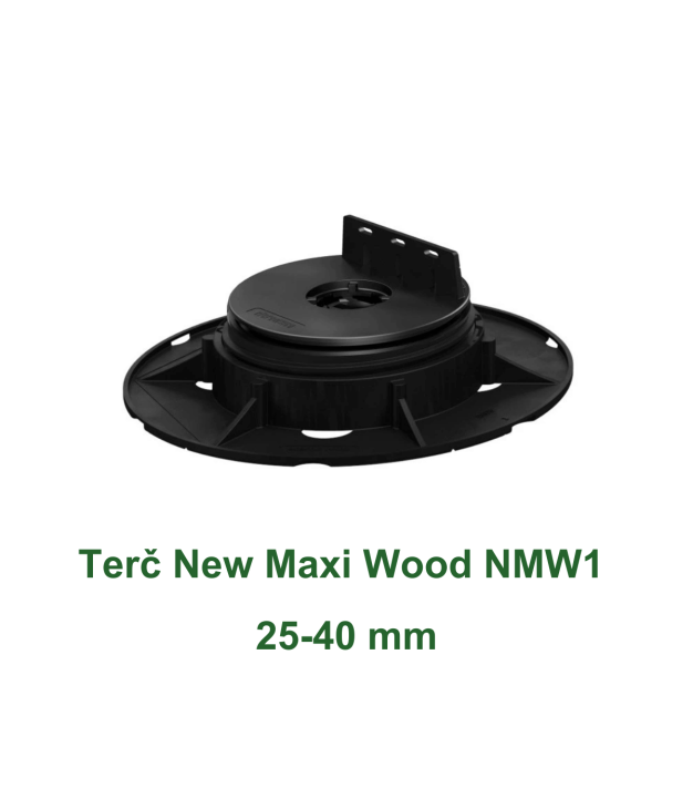 Terč New Maxi Wood NMW1 25–40 mm v černém provedení na bílém pozadí.