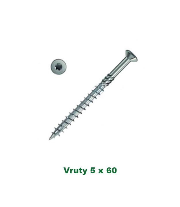 Vrut do dřeva 5 × 60 mm s Torx hlavou