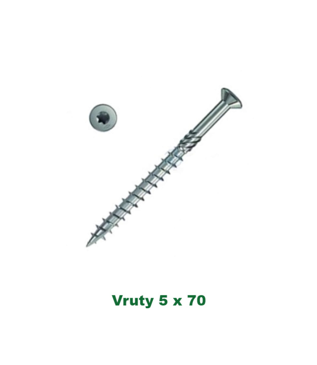 Vrut do dřeva 5 × 70 mm s Torx hlavou