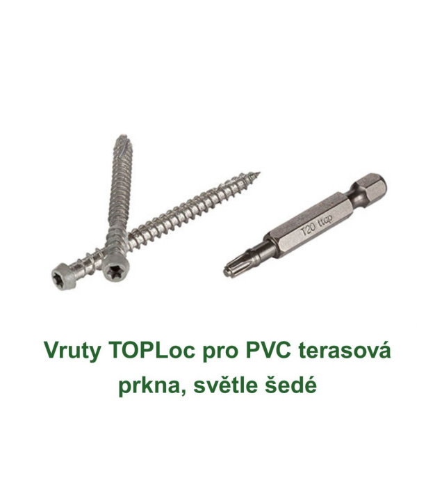 Vruty TOPLoc pro PVC terasová prkna, světle šedé