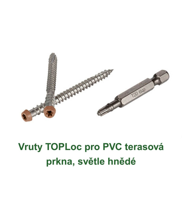 Vruty TOPLoc pro PVC terasová prkna, světle hnědé