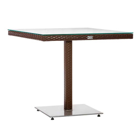 Ratanový stůl NEMOS Terico 90x90x75cm. Hnedá barva