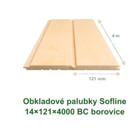 Obkladové palubky Softline 14x121x4000 BC, borovice