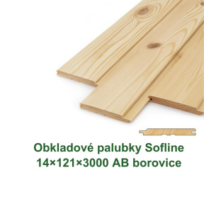 Obkladové palubky Softline 14x121x3000 AB, borovice