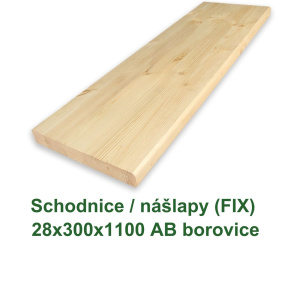 Schodnice / nášlapy 28x300x1100 AB, Finská borovice