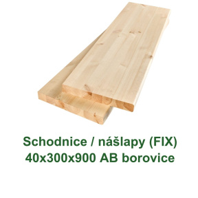 Schodnice / nášlapy 40x300x900 AB, Finská borovice
