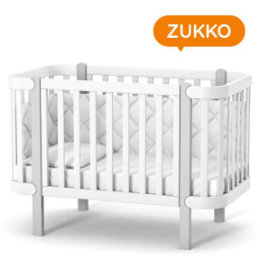 Dětská postýlka Zukko 120x60-dětská postýlka, bílo-šedá 