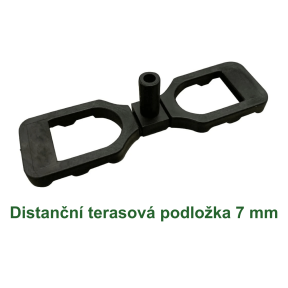 Distanční terasová podložka 7 mm – plastová podložka pro přesné rozestupy mezi terasovými prkny