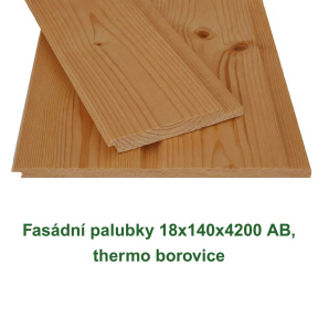 Fasádní palubky 18x140x4200 AB, thermo borovice