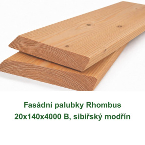Fasádní palubky Rhombus 20x140x4000 B, sibiřský modřín
