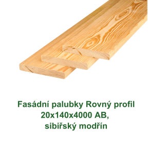 Fasádní palubky Rovný profil 20x140x4000 AB, sibiřský modřín