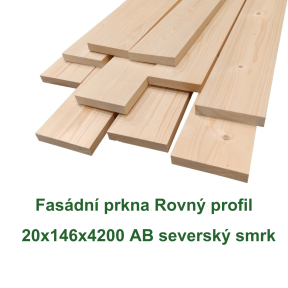 Fasádní prkna Rovný profil 20x146x4200 AB, smrk