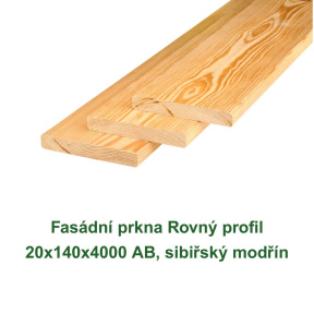 Fasádní prkna Rovný profil 20x140x4000 AB, sibiřský modřín