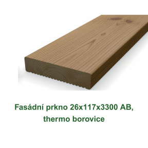 Fasádní prkno 26x117x3300 AB, thermo borovice thermowood