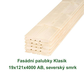 Fasádní palubky Klasik 19x121x4000 AB, severský smrk