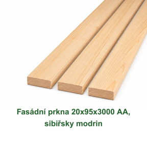 Fasádní prkna ze sibiřského modřínu 20 × 95 × 3000 mm v kvalitě AA