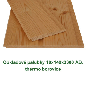Obkladové palubky 18x140x3300 AB, thermo borovice