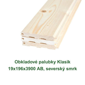 Obkladové palubky Klasik 19x196x3900 AB, severský smrk