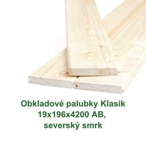 Obkladové palubky Klasik 19x196x4200 AB, severský smrk