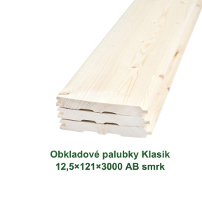 Obkladové palubky Klasik 12,5x121x3000 AB, severský smrk