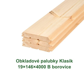 Obkladové palubky Klasik 19x146x4000 B, borovice