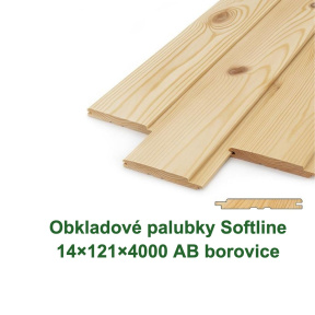 Obkladové palubky Softline 14x121x4000 AB, finská borovice