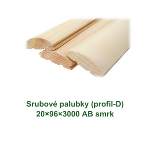 Obkladové palubky Srubovky 20x96x3000 AB, severský smrk