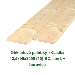 Obkladové palubky Klasik ze smrku a borovice s profilem pero a drážka.