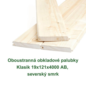 Oboustranná obkladové palubky Klasik 19x121x4000 AB, severský smrk
