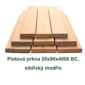 Plotová prkna 20x90x4000 BC, sibiřský modřín
