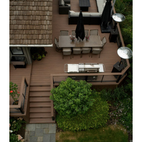 PVC Terasové prkno 25x140x4880 Vintage, English Walnut / hnědé