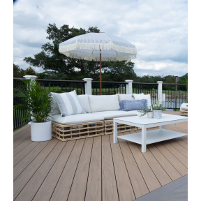 PVC Terasové prkno 25x140x4880 Vintage, Weathered Teak / světle hnědé