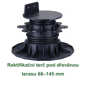 Rektifikační terč pod dřevěnou terasu 66–145 mm na bílém pozadí.