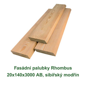 Fasádní palubky Rhombus 20x140x3000 AB, sibiřský modřín