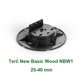 Terč New Basic Wood NBW1 25–40 mm v černém provedení na bílém pozadí.