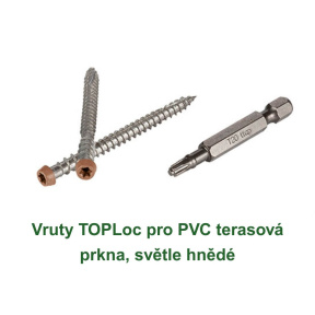 Vruty TOPLoc pro PVC terasová prkna, světle hnědé